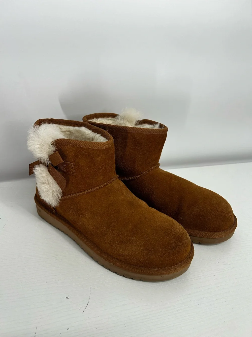 KOOLABURRA BY UGG VICTORIA MINI SHORT CHESTNUT SOFT SUEDE WOMEN'S Sz 8 BOOTS